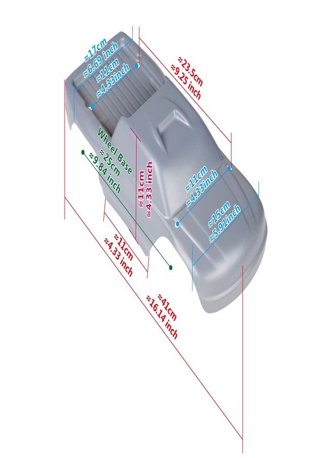 SummitLink Custom Body Compatible for 1/10 Scale RC Car or Truck (Truck not Included) (Muddy Blue Over Black) - Image 2